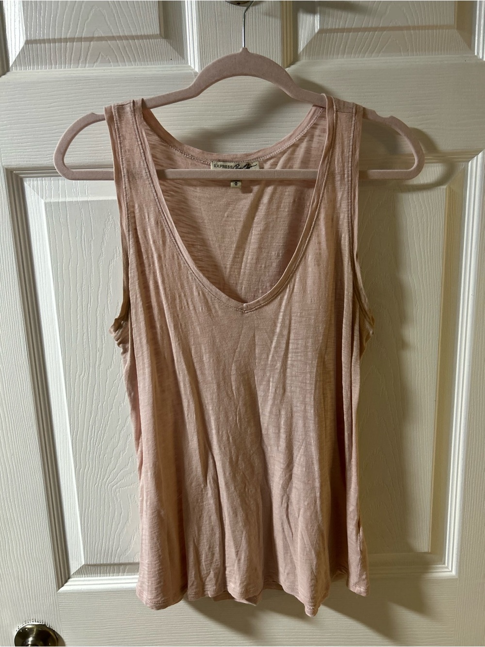 Express Sleeveless Scoop Neck Tank Top Dusty Pink Relaxed Knit Fabric Size M